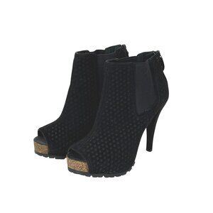 Simply Vera Vera Wang Peep-Toe Black Booties Size 7M